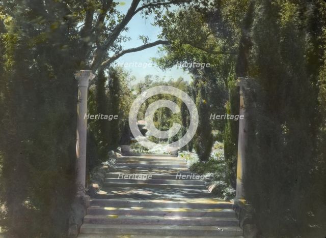 "Arcady," George Owen Knapp house, Sycamore Canyon Road, Montecito, California, 1917. Creator: Frances Benjamin Johnston.