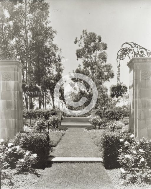 "Arcady," George Owen Knapp house, Sycamore Canyon Road, Montecito, California, 1917. Creator: Frances Benjamin Johnston.