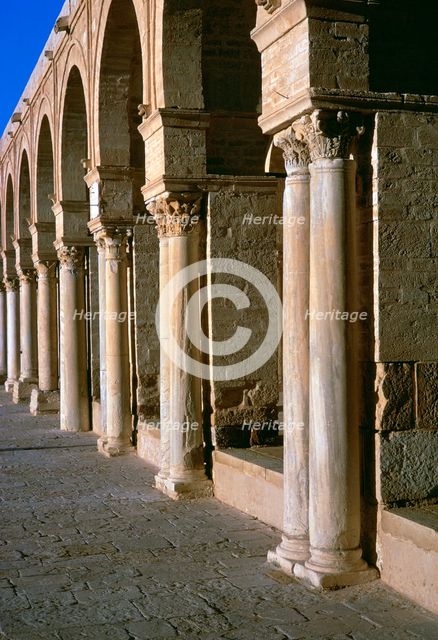 Arcade in the courtyard of the Great Mosque of Kairoun, 7th century. Artist: Unknown