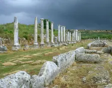 Arcaded Street, Perge, Anatolia, Turkey, 1999. Creator: LTL