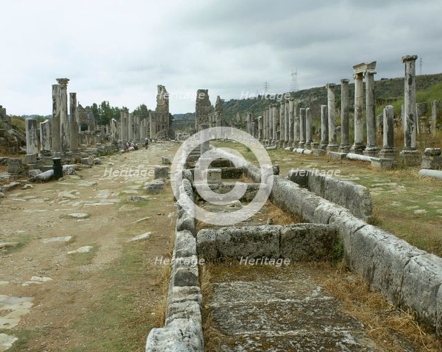 Arcaded Street, Perge, Anatolia, Turkey, 1999.  Creator: LTL.