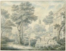 Arcadian landscape with a tomb, 1746. Creator: Louis Fabritius Dubourg