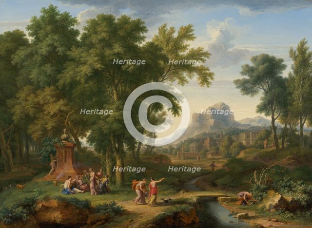 Arcadian Landscape with a Bust of Flora, c1702-1749. Creator: Jan van Huysum.