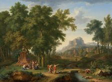 Arcadian Landscape with a Bust of Flora, c1702-1749. Creator: Jan van Huysum