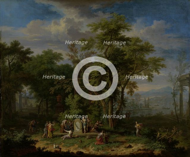Arcadian Landscape with a Ceremonial Sacrifice, c.1700-c.1749. Creator: Jan van Huysum.