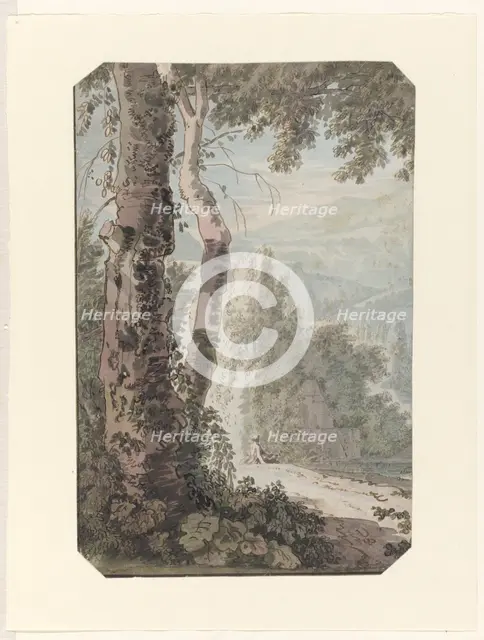 Arcadian landscape with a resting man by the water, c.1725-c.1750. Creator: Jacob van Liender.