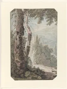 Arcadian landscape with a resting man by the water, c.1725-c.1750. Creator: Jacob van Liender