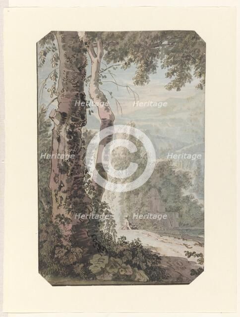 Arcadian landscape with a resting man by the water, c.1725-c.1750. Creator: Jacob van Liender.