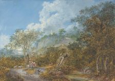 Arcadian Landscape with an Obelisk, 1785. Creator: Salomon Gessner