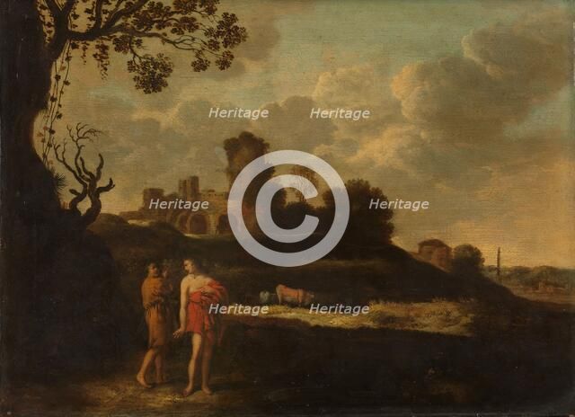 Arcadian Landscape with Herdsmen and Cattle, c.1630. Creator: Dirck Dalens.