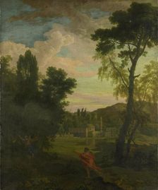 Arcadian Landscape with Jupiter and Io, 1680-1726. Creator: Johannes Glauber