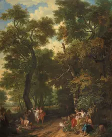 Arcadian landscape with musicians and dancing shepherds, 1771. Creator: Juriaan Andriessen
