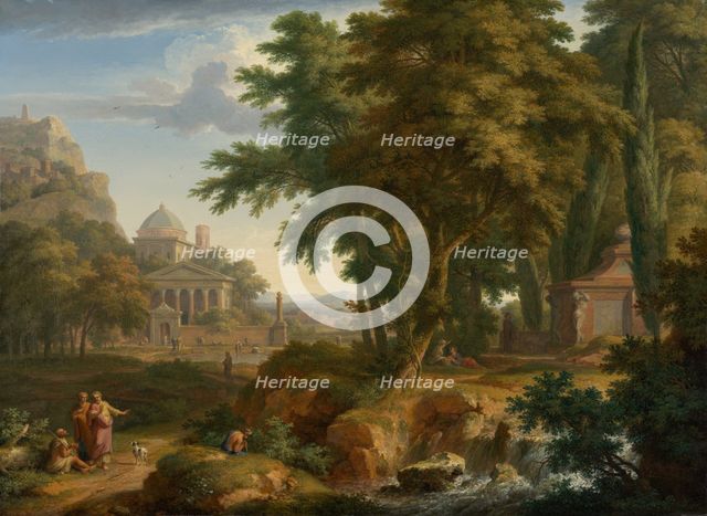 Arcadian Landscape with Saints Peter and John Healing the Lame Man, c1702-1749. Creator: Jan van Huysum.