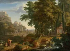 Arcadian Landscape with Saints Peter and John Healing the Lame Man, c1702-1749. Creator: Jan van Huysum