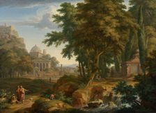 Arcadian Landscape with Saints Peter and John Healing the Lame Man, c1702-1749. Creator: Jan van Huysum