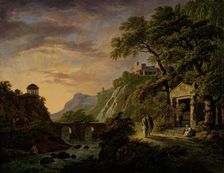 Arcadian landscape with setting sun, 1792-1809. Creator: Daniel Dupré