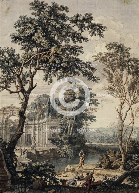 Arcadian Landscape with Palace Architecture, c1730-c1740. Creator: Isaac de Moucheron.