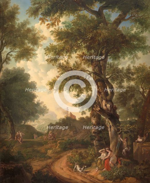 Arcadian landscape with travellers, 1771.  Creator: Juriaan Andriessen.