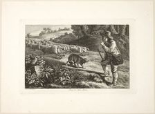Arcadian Shepherd Boy and His Flock of Sheep, 1810. Creator: Heinrich Reinhold