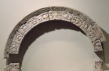 Arch with Running Vines, Leaves, and Fruit, Egypt, 6th century. Creator: Unknown