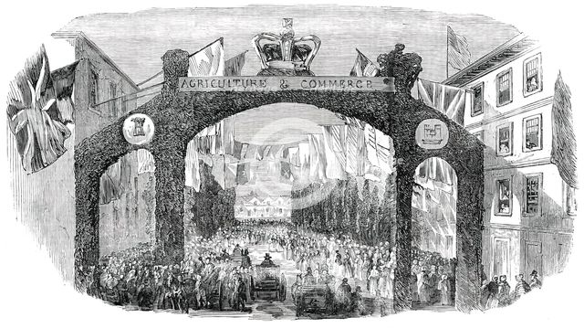 Arch across Queen-Street, Exeter, (Royal Agricultural Society of England Meeting and Exhibition), 18 Creator: Unknown.