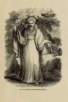 Arch-Druid in his full Judicial Costume (From the book Old England: A Pictorial Museum), 1845. Artist: Anonymous