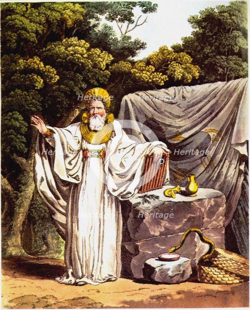 Arch-Druid in his full Judicial Costume (From The Costume of the Original Inhabitants of the Britis Artist: Smith, Charles Hamilton (1776-1859)