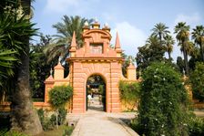 Arch in the gardens, the Alcazar, Seville, Andalusia, Spain, 2007. Creator: Samuel Magal