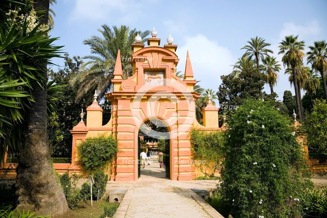 Arch in the gardens, the Alcazar, Seville, Andalusia, Spain, 2007. Creator: Samuel Magal.