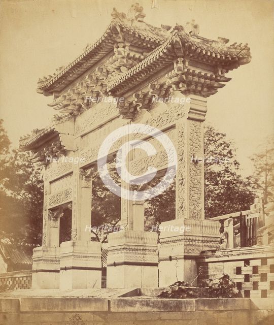 Arch in the Lama Temple Near Pekin, October 1860, 1860. Creator: Felice Beato.