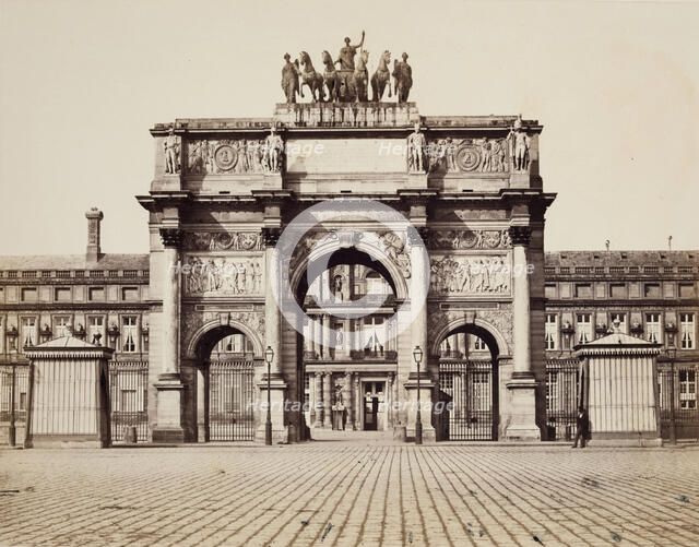 Arch of the Carrousel, Paris, 19th century. Creator: Edouard Baldus.