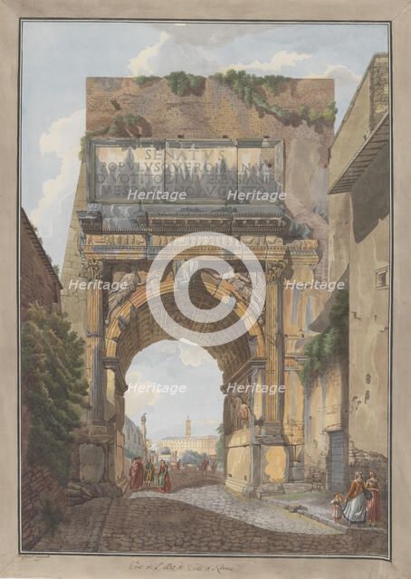 Arch of Titus, ca. 1780. Creators: Giovanni Volpato, Louis Ducros.