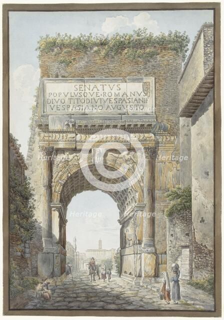 Arch of Titus, Forum Romanum, Rome, 1786-1817.  Creator: Daniel Dupré.