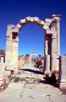 Arch of Trajan, Leptis Magna, Libya. Creator: Vivienne Sharp