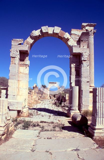 Arch of Trajan, Leptis Magna, Libya.  Creator: Vivienne Sharp.