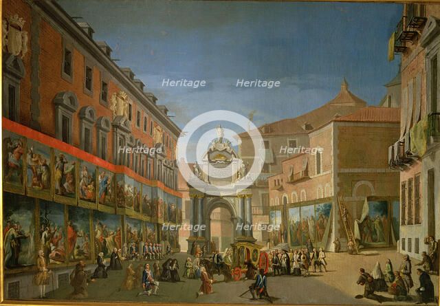 Arch of Triumph of St. Mary in the Mayor street in Madrid.