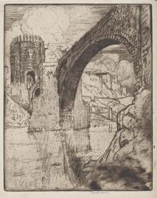 Arch of Bridge of Alcantara, 1904. Creator: Joseph Pennell