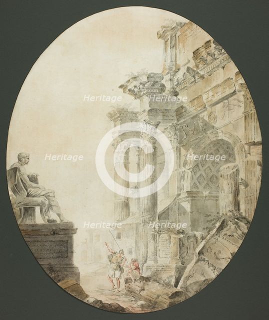 Arch of Constantine with Statue of Nero, c. 1770. Creator: Hubert Robert.