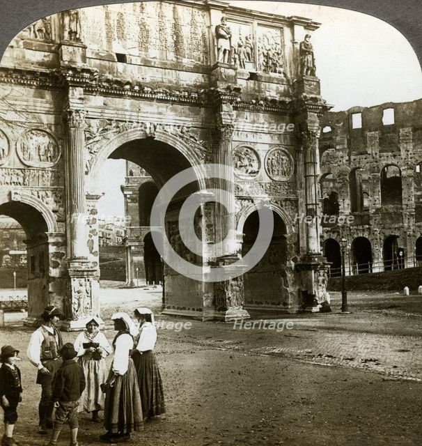 Arch of Constantine, Rome, Italy.Artist: Underwood & Underwood