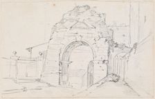 Arch of Drusus near the Appian Way, 1744/1750. Creator: Joseph-Marie Vien the Elder