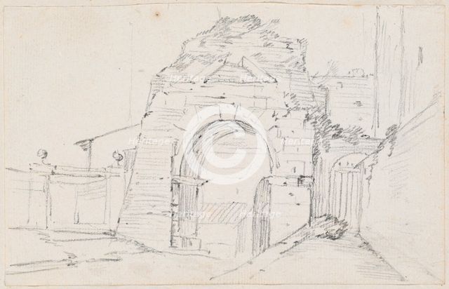 Arch of Drusus near the Appian Way, 1744/1750. Creator: Joseph-Marie Vien the Elder.