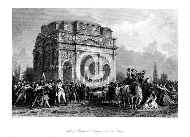 'Arch of Marius at Orange on the Rhone', c1792, (1875).Artist: J Carter