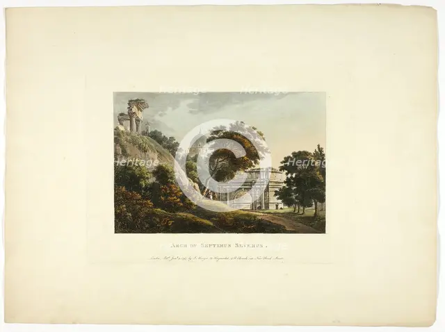 Arch of Septimus Severus, plate four from the Ruins of Rome, published January, 9, 1897. Creator: Matthew Dubourg.