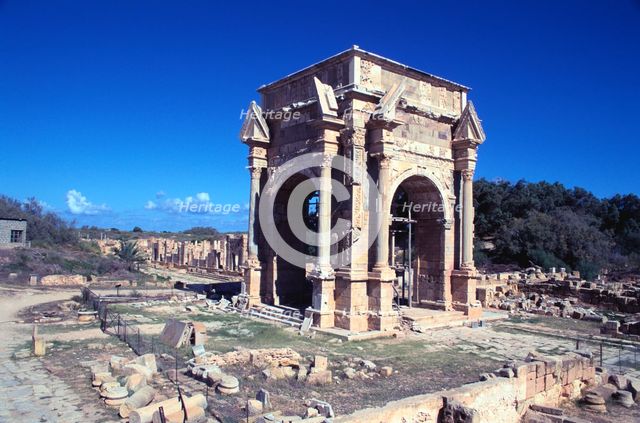 Arch of Septimius Severus, Leptis Magna, Libya.  Creator: Vivienne Sharp.