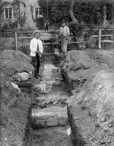 Archaeological excavations at Netley Abbey, Hound, Hampshire, c1860-c1922. Artist: Henry Taunt