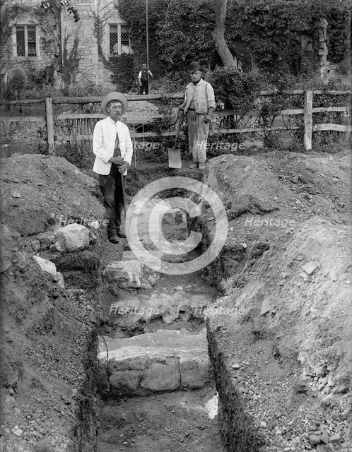 Archaeological excavations at Netley Abbey, Hound, Hampshire, c1860-c1922. Artist: Henry Taunt