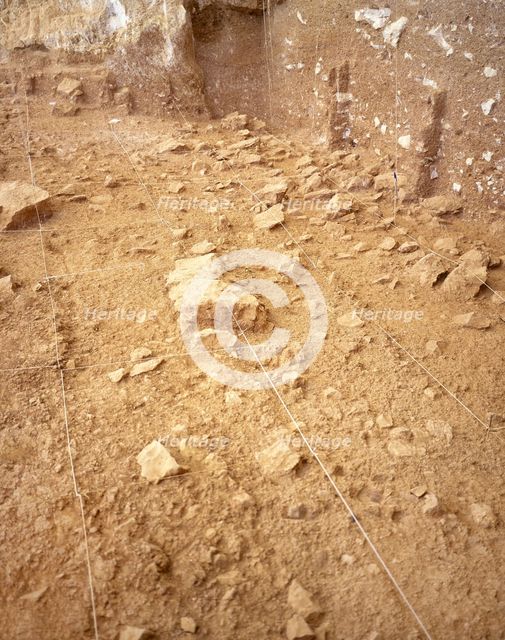Archaeological site of Atapuerca with topographical marks, Burgos, Spain, 2001. Creator: LTL.