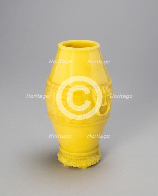 Archaistic Jar with Animal Mask Handles and Ogre Masks, Qing dynasty, second half of 18th century. Creator: Unknown.