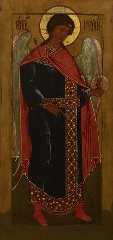 Archangel Michael from the Deesis group, Russian icon, 1685-1715. Creator: Unknown