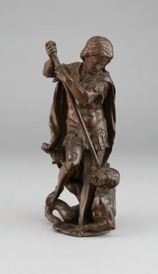 Archangel Michael Overcoming the Devil, c. 1550. Creator: Unknown